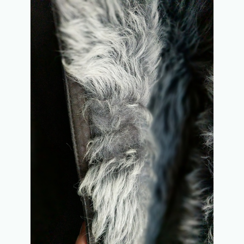 Via Veneto Lamb Shearling Leather Suede Fur Coat - Picture 4 of 14